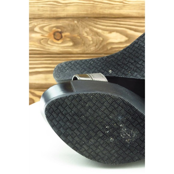 CHARLES DAVID Sz 8 M Silver Ankle Strap Synthetic Women Sandals‎ CCD - Picture 7 of 8